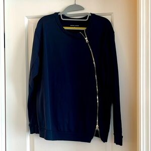 Universal Standard Meridian Zip Pullover in Navy size 14